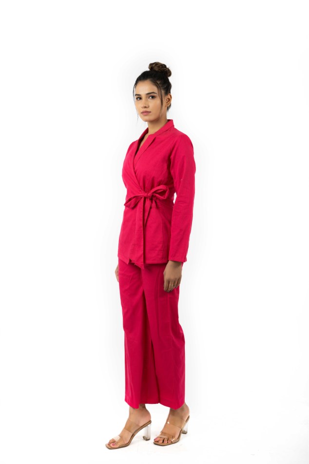 Fuschia Blazer Cord set Bindi LLP