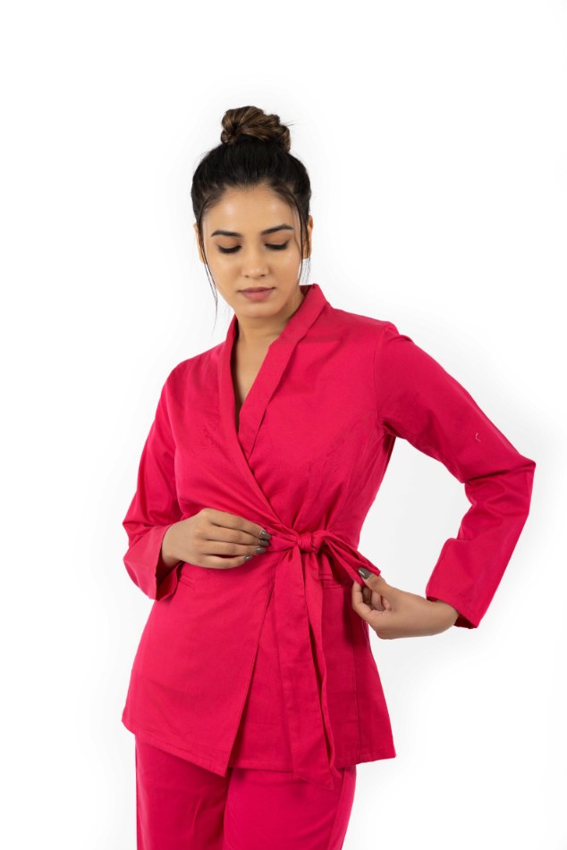 Fuschia Blazer Cord set Bindi LLP