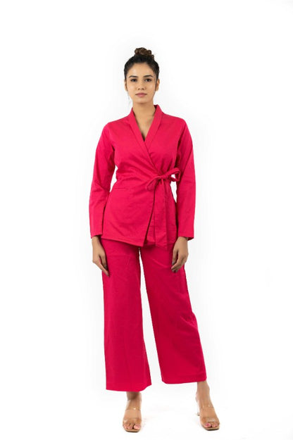 Fuschia Blazer Cord set Bindi LLP