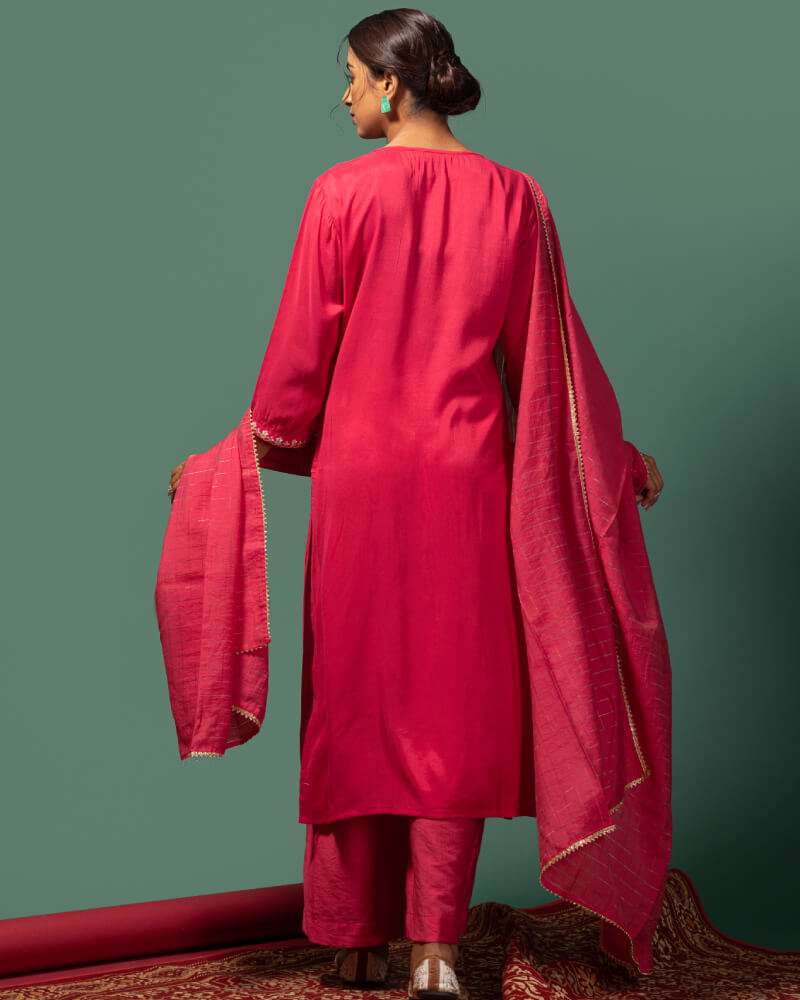 Pink Kurta set.